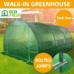 4.5m x 3m x 2 Tunnel Greenhouses Strong Galvanised Frame | Steelmates
