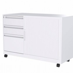 Filling Low Cabinet Mobile Steel Tambour Wheels 3 x Drawers/ Office Cabinet/ Garage Storage Cabinet