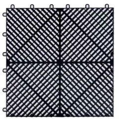 Interlocking Garage Floor Tiles 40x40x1.8 cm Deck Tile Black