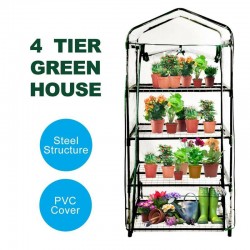 Mini Greenhouse PVC Cover 4 Tiers Garden Storage