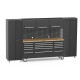 3170mm x 511mm x 1874mm Black Mobile 15 Drawers Tool Chest Work Bench + 2 standing storage cabinet
