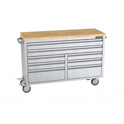 1460mm x 458mm x 925mm Stainless Steel Mobile Work Bench with 8 Drawers Tool Chest