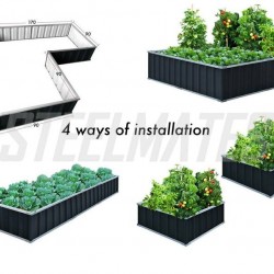 Planter box New Model with 4 layout options Grey