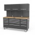 1968mm x 511mm x 1874mm Black Mobile Work Bench with 15 Drawers ToolChest & 3 Door Cabinet