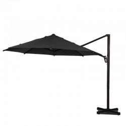 Garden Cantilever Round Umbrella for Outdoor - Sunbrella Black 3.5M