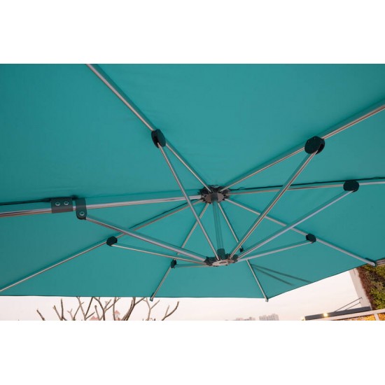 Garden Cantilever Parasol Square Umbrella for Outdoor Aqua Blue
