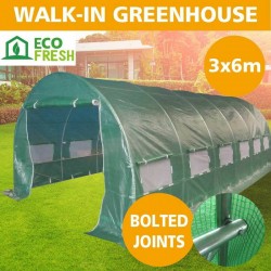 6m x 3m x 2m Strong Tunnel Greenhouses Galvanised Frame | Steelmates