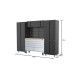 9 pieces stainless steel garage storage system with mobile tool chest workbench