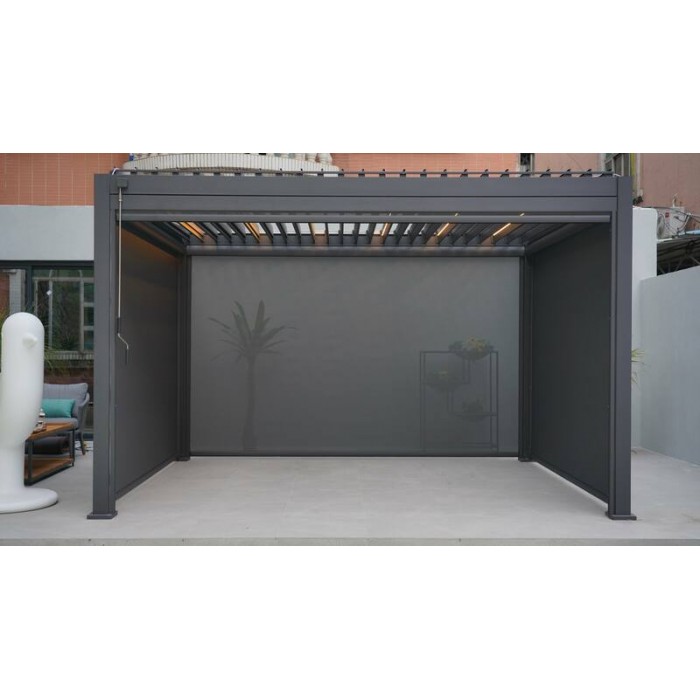 Louvred Roof Manual Curtain Blind 400 L x 250 H cm