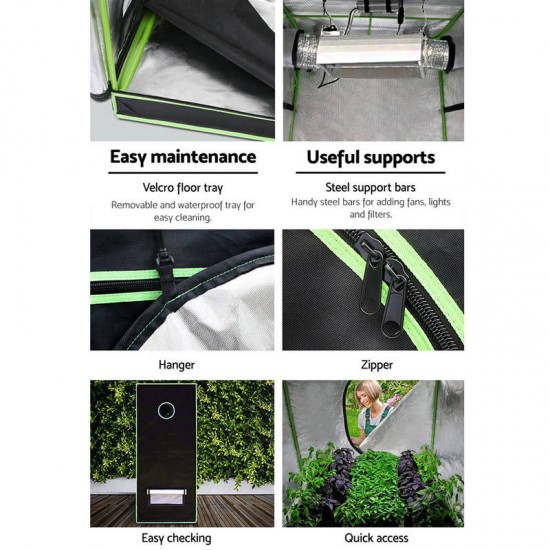 Greenfingers 1680D 2.4MX1.2MX2M Hydroponics Grow Tent Kits Hydroponic Grow Syste