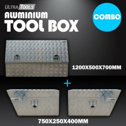 Ultra Tools Aluminium Side Opening Tool Box + Under Tray Side Tool Box
