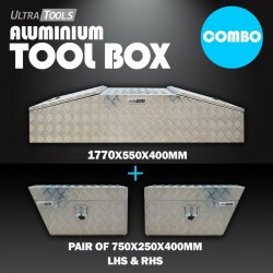 Ultra Tools Aluminium Gullwing Tool Box + 1.5mm Under Tray Side Tool Box