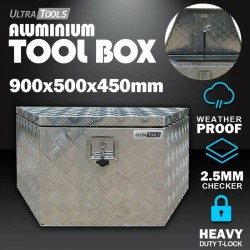 Aluminium Ute Tool Box 1.5mm 900x500x450mm Trailer Drawbar Vehicle Storage