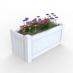 Vinyl raised garden bed rectangle planter box white 950mm x 450mm x 450mm