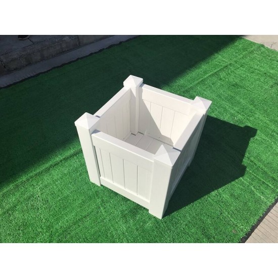 Vinyl raised garden bed square planter box white 450mm x 450mm x 450mm