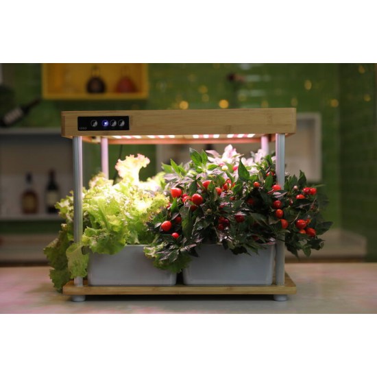 Hydroponics Flower Pots Planters Growing Kit Indoor Smart Garden 16 Pot - Bamboo