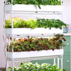 Mobile Trolley Hydroponic Tower 120 pots - White