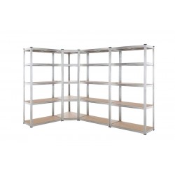 5 tier DIY Shelving H1800 x 900 x 400 With Corner Unit & 3 Storage Shelves