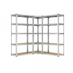5 tier DIY Shelving H1800 x 900 x 400 With Corner Unit & 2 Storage Shelves