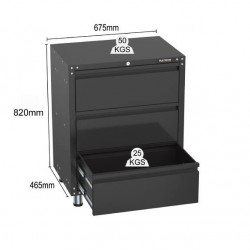 3 drawer base garage storage cabinets/ garage organiser 675 x 465 x 820 mm
