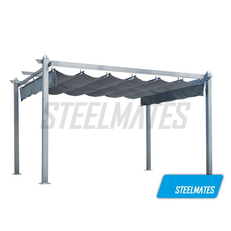 3m X 3m Pergola with Retractable Canopy Free Standing